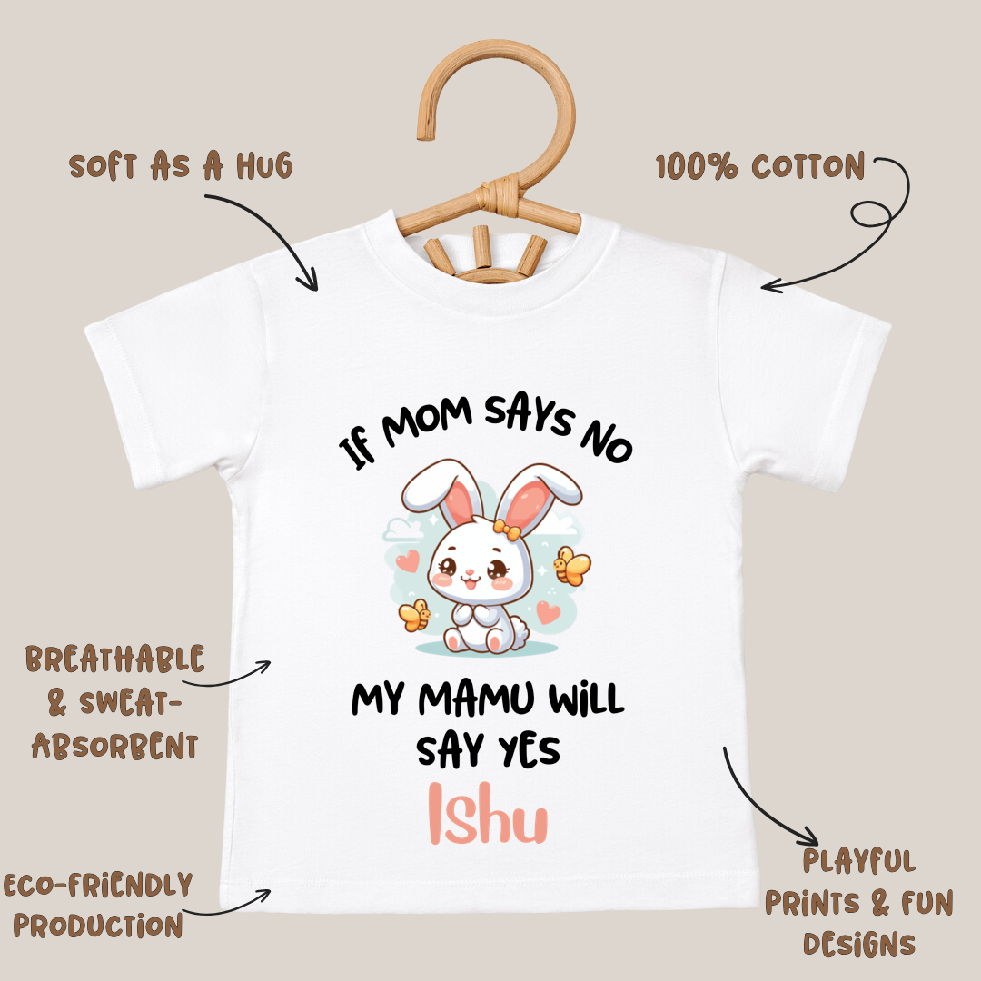 If Mom Says No Mamu Will Say Yes - Kids Tshirt