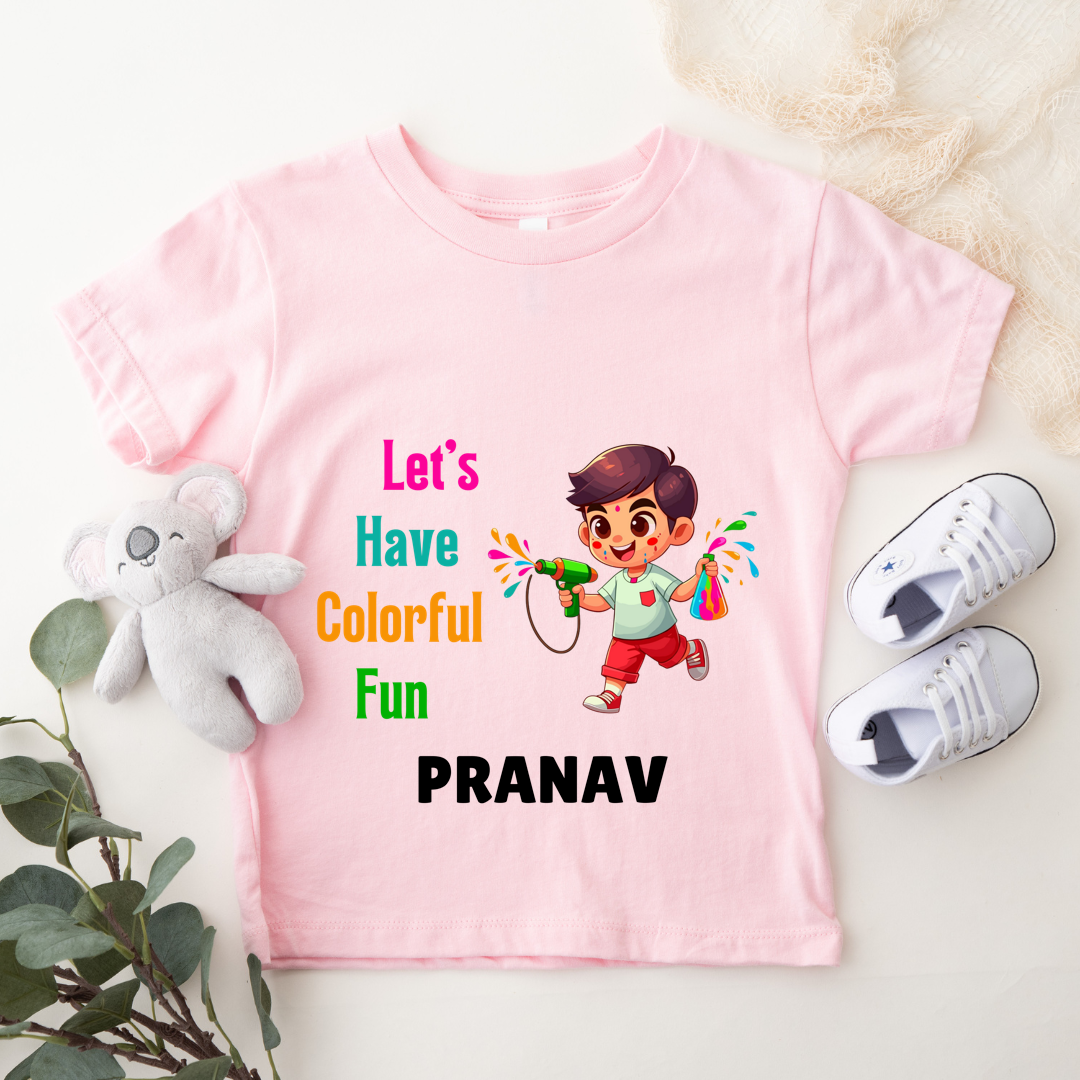 Let's Have Colourful Holi - Custom Kids Tshirt