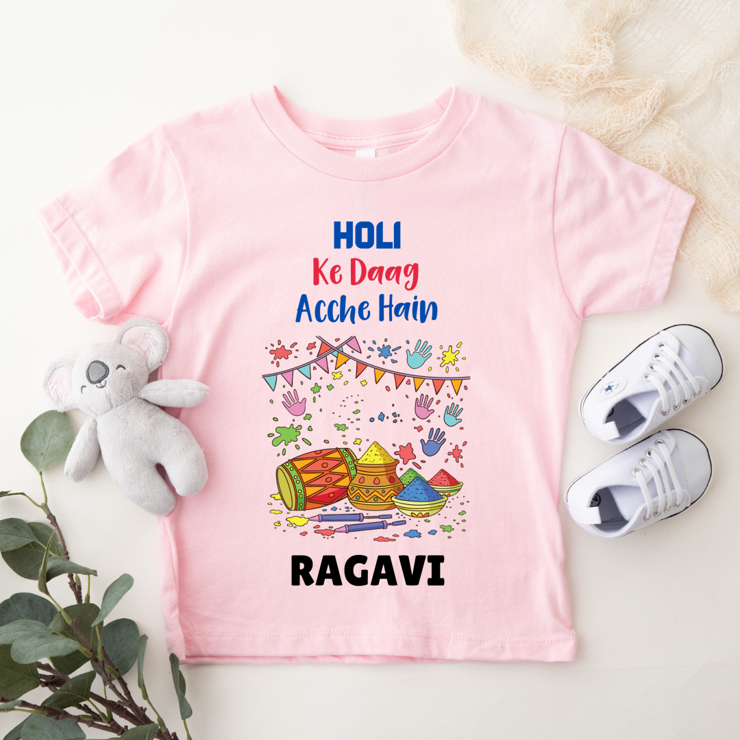 Holi Ke Daag Acche Hain - Custom Kids Tshirt