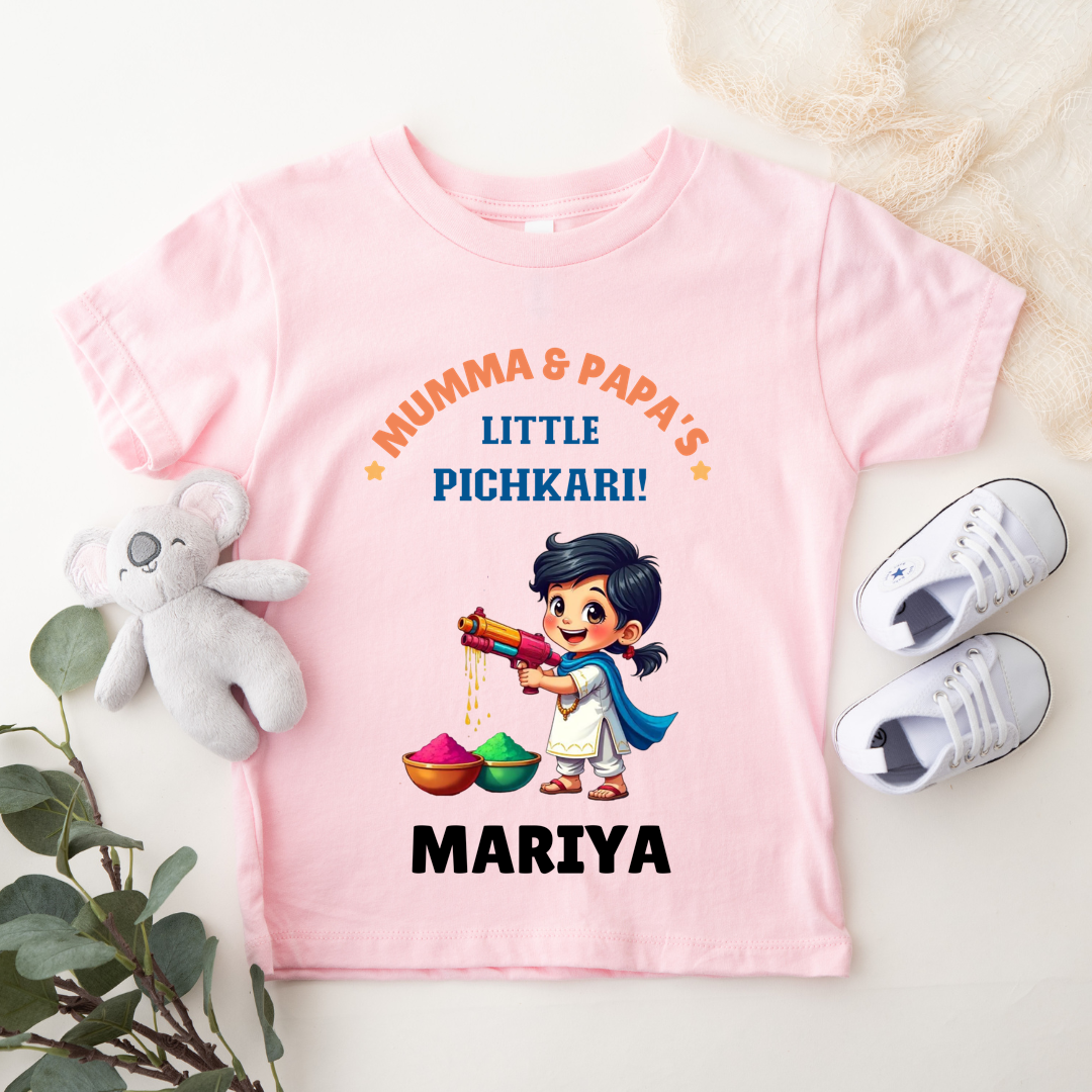 Mumma & Papa's Little Pichkari - Custom Kids Tshirt