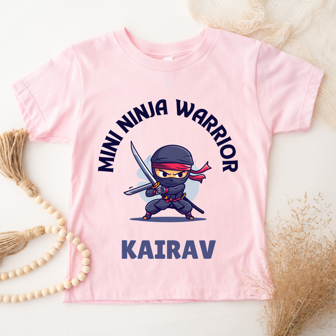 Mini Ninja Warrior - Personalised Kids Tshirt