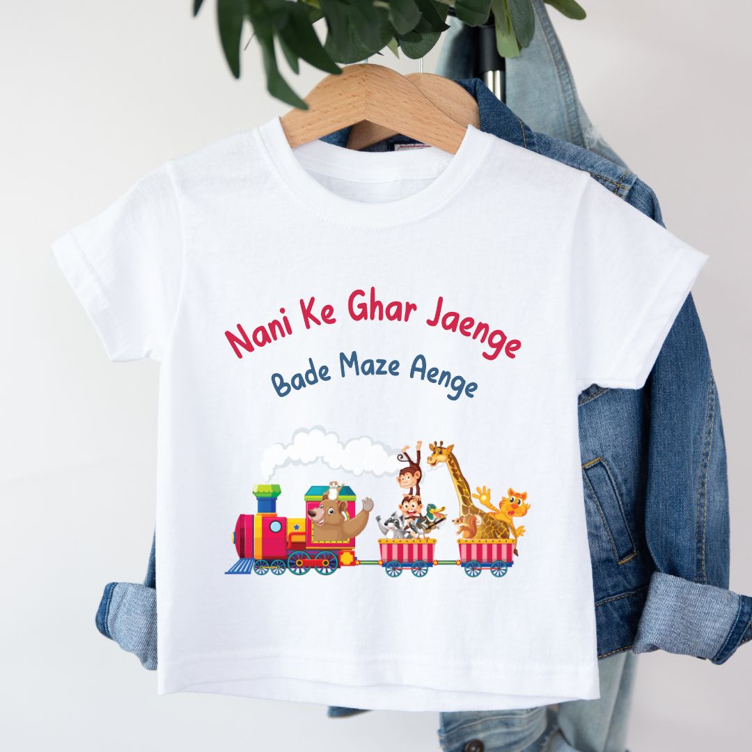 Nani Ke Ghar Bade Maze Aenge - Kids Tee