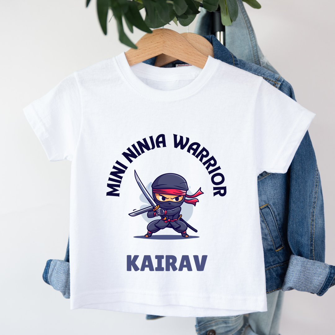 Mini Ninja Warrior - Personalised Kids Tshirt