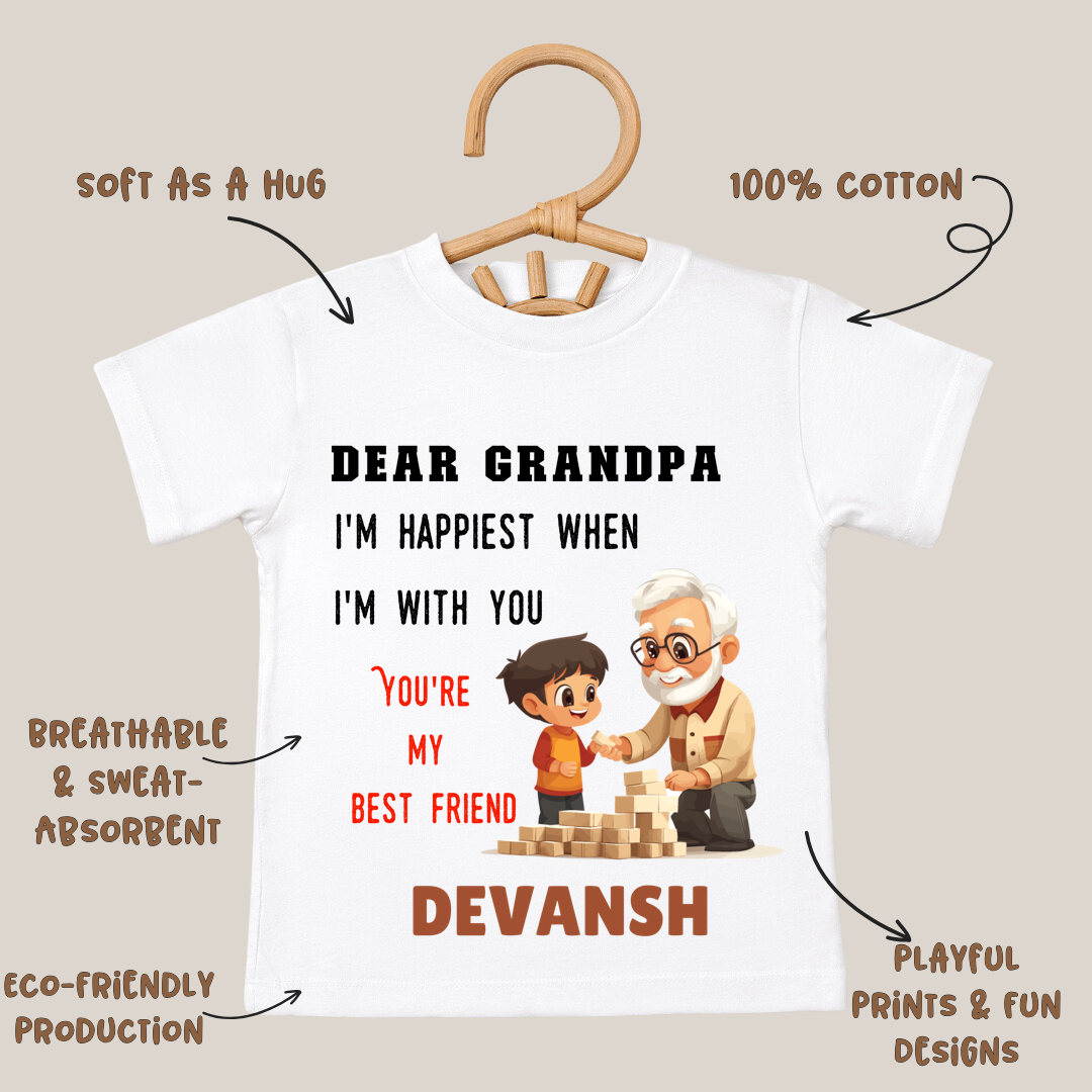 Happiest With Grandpa - Kids Tee