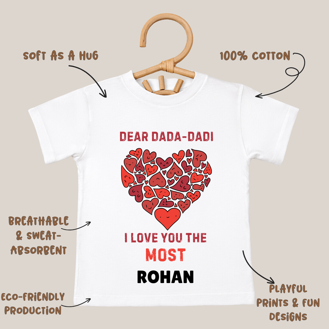 Dada - Dadi I Love You The Most -Kids Tshirt