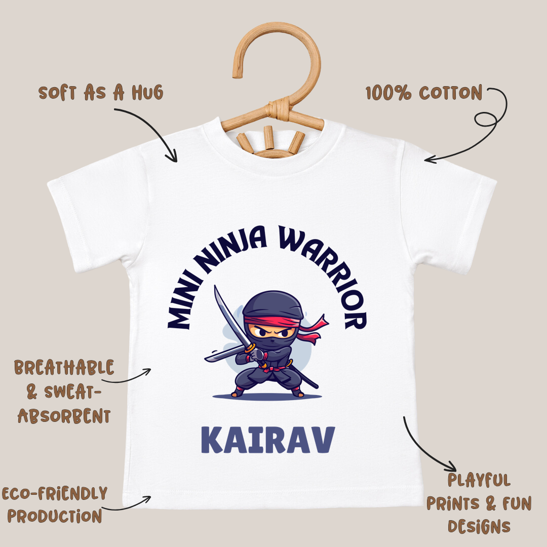 Mini Ninja Warrior - Personalised Kids Tshirt
