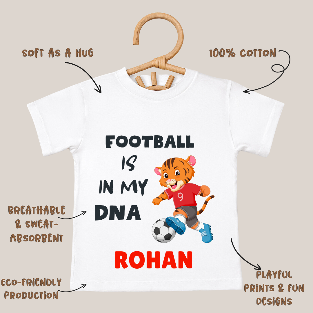 Football Is In My DNA - Customisable Kids Tshirt