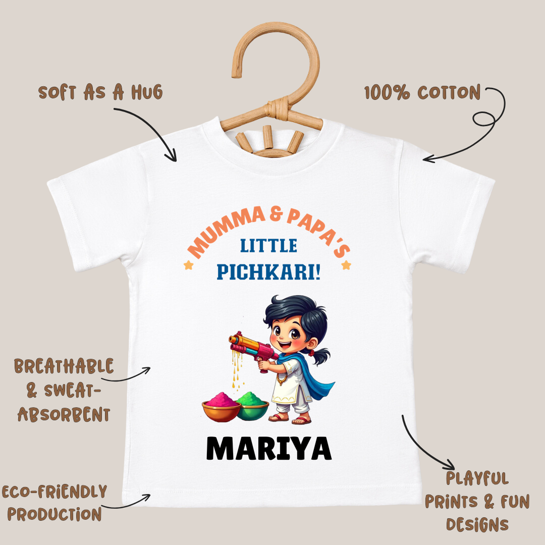 Mumma & Papa's Little Pichkari - Custom Kids Tshirt