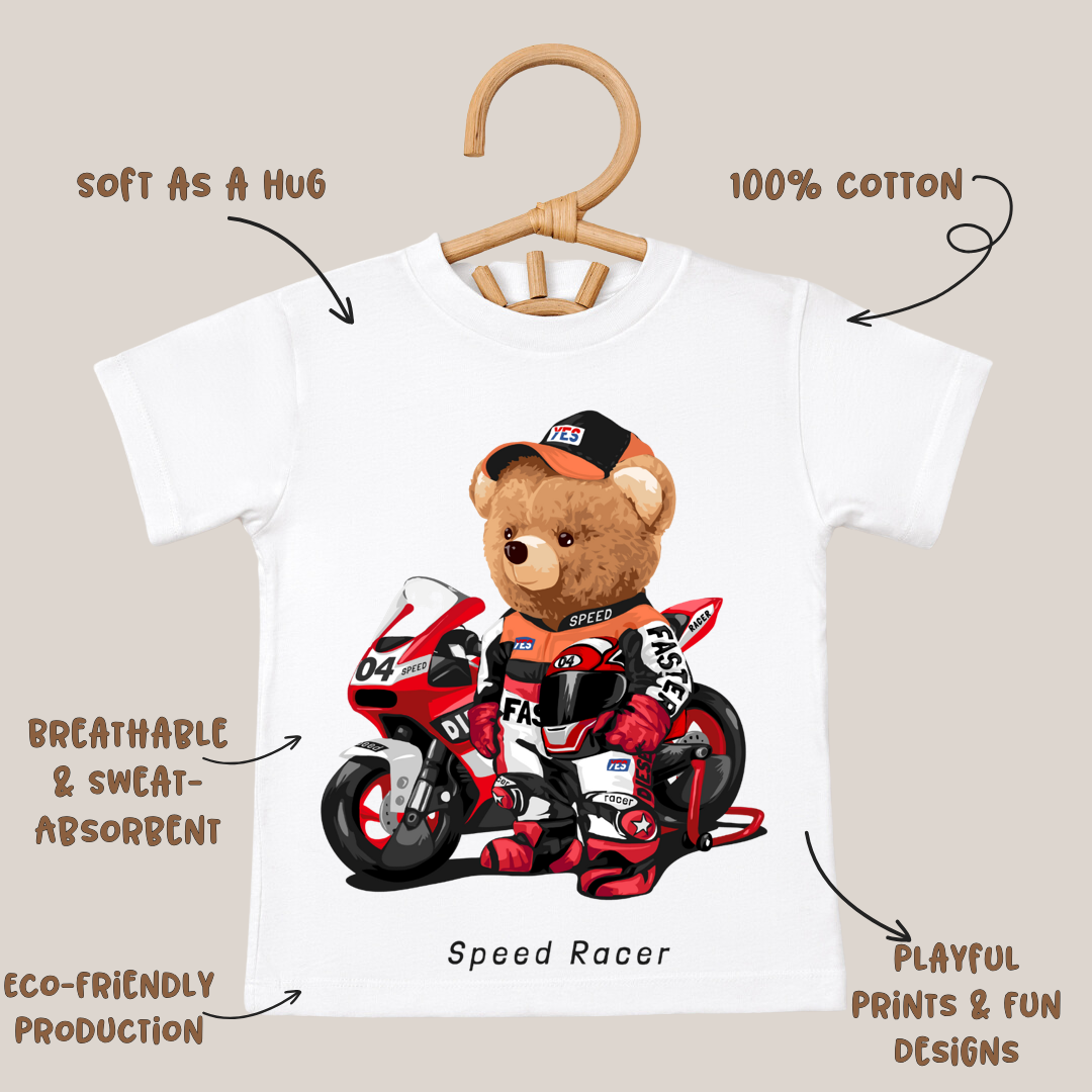 Biker Teddy - Kids Tshirt