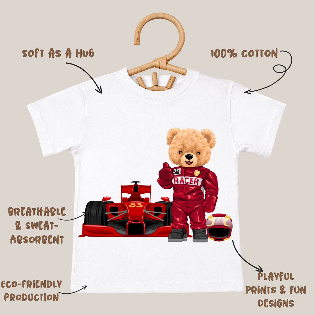 F1 Teddy Racer - Kids Tshirt