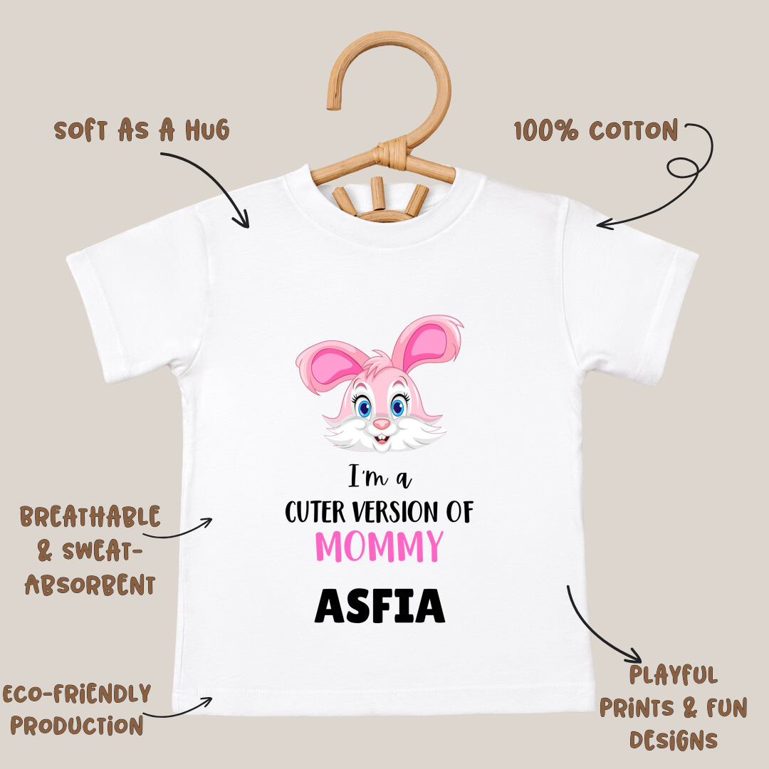 Cuter Version Of Mommy - Personalised Kids Tshirt