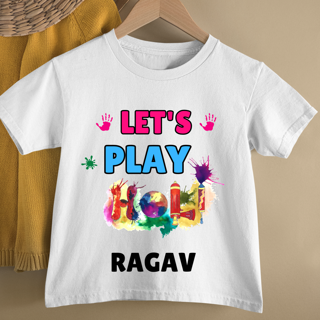 Lets Play Holi - Custom Kids Tshirt