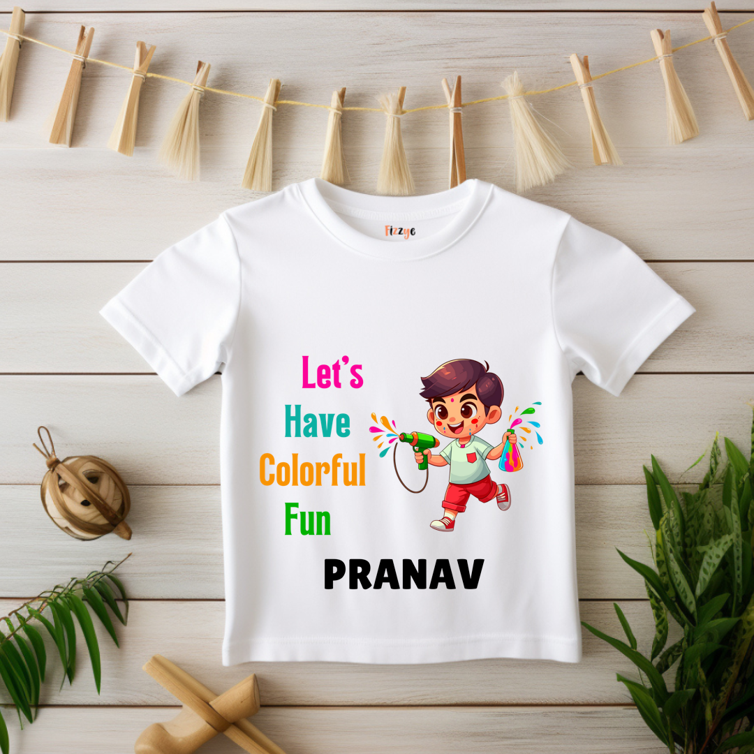 Let's Have Colourful Holi - Custom Kids Tshirt