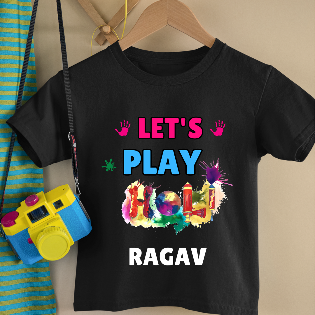 Lets Play Holi - Custom Kids Tshirt