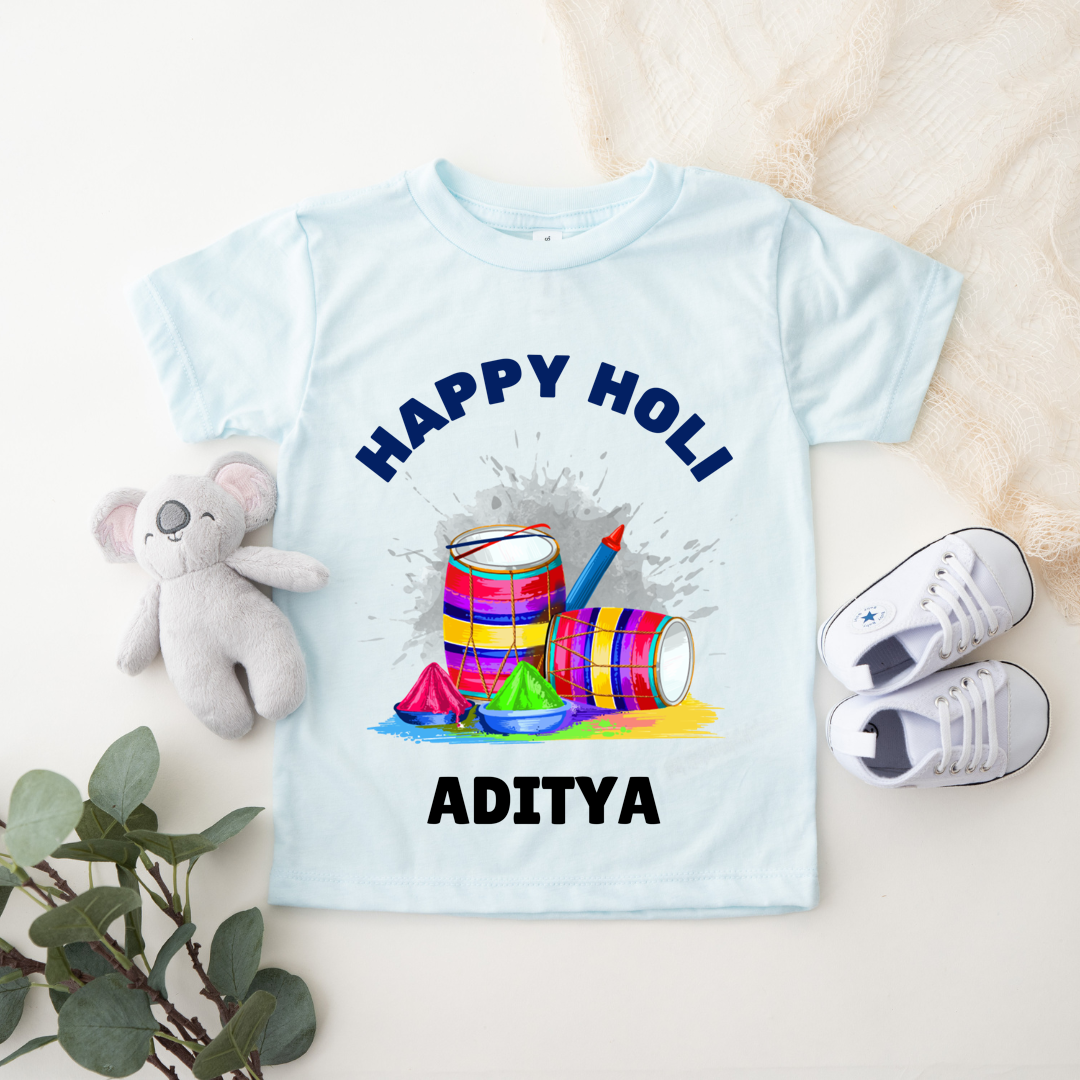 Happy Holi - Customisable Kids Tshirt