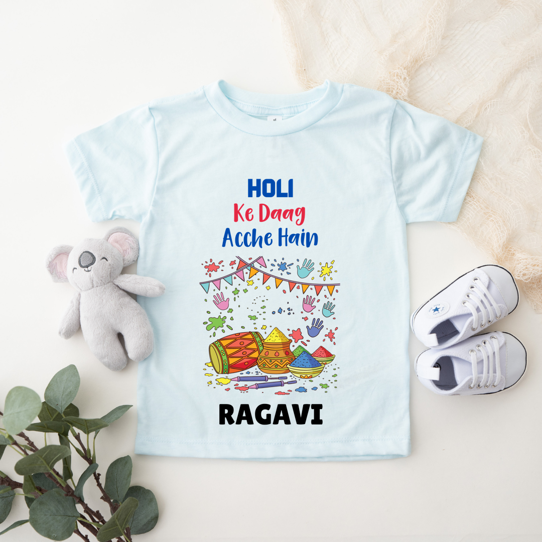Holi Ke Daag Acche Hain - Custom Kids Tshirt