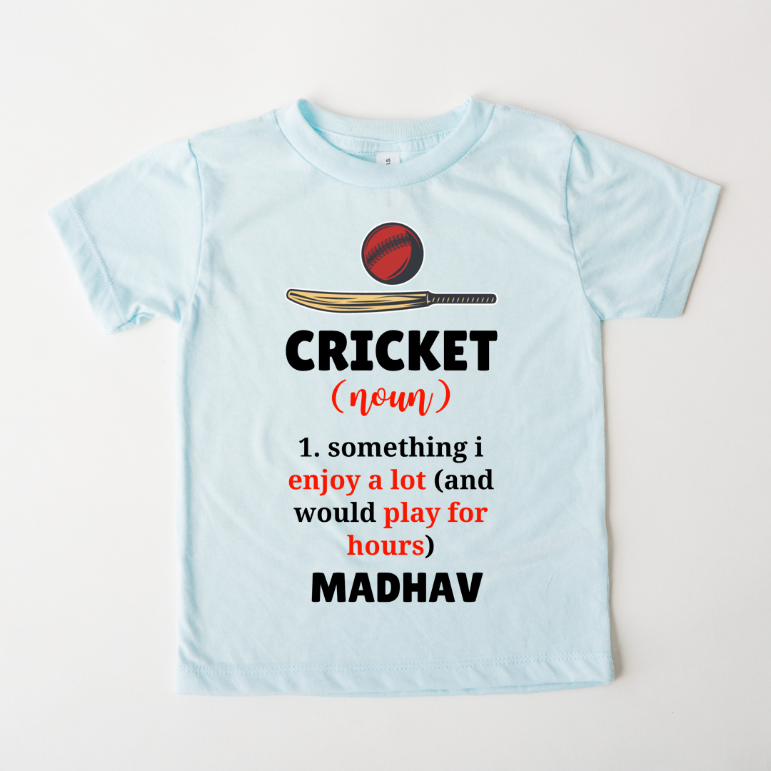Cricket Something I Love To Play & Enjoy - Custom Kids Tee