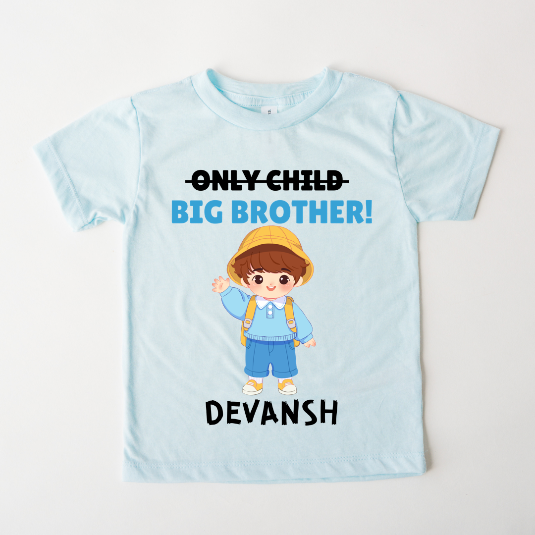 Only Child, Big Brother - Custom Kids Tee