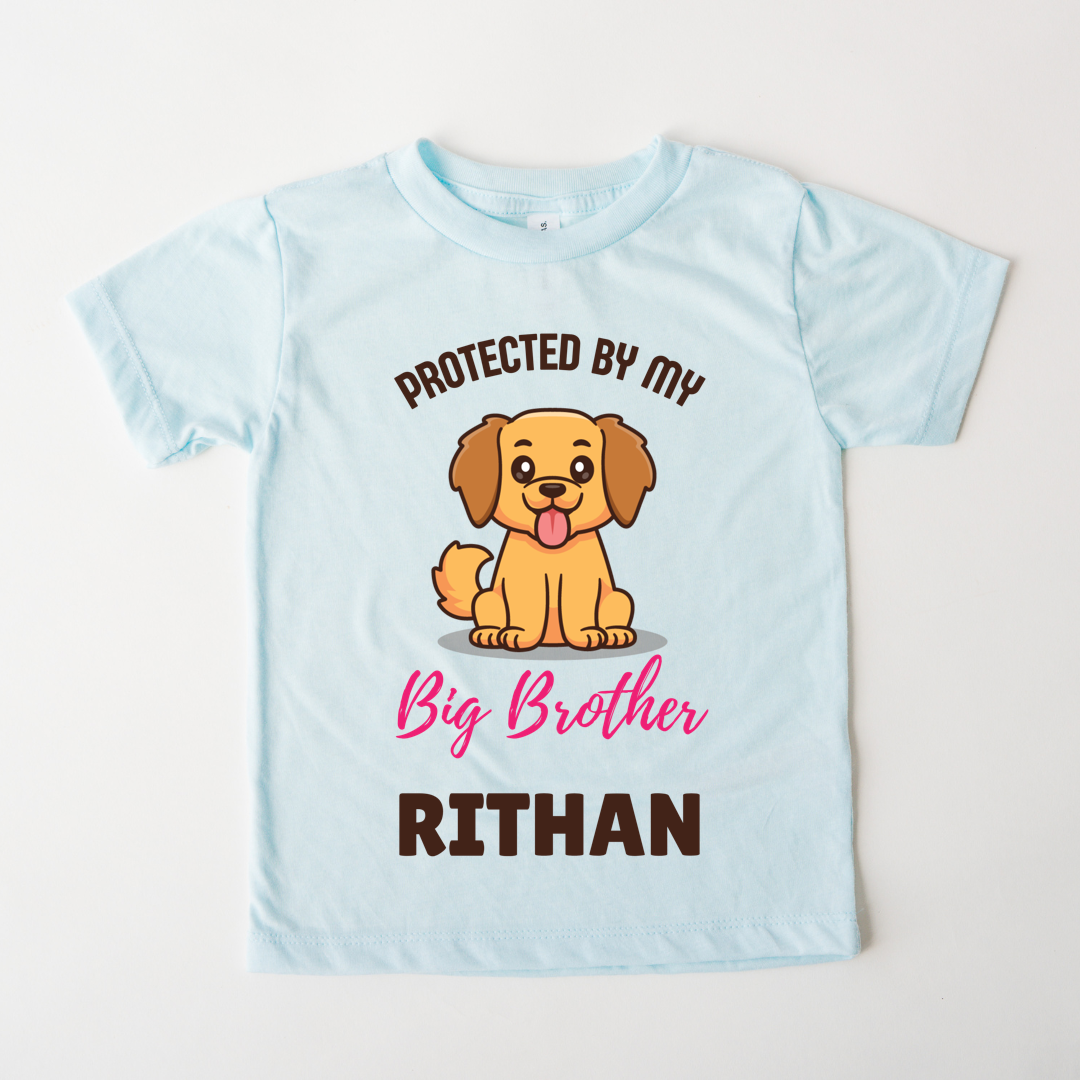 Protected By My Big Brother - Custom Kids Tee