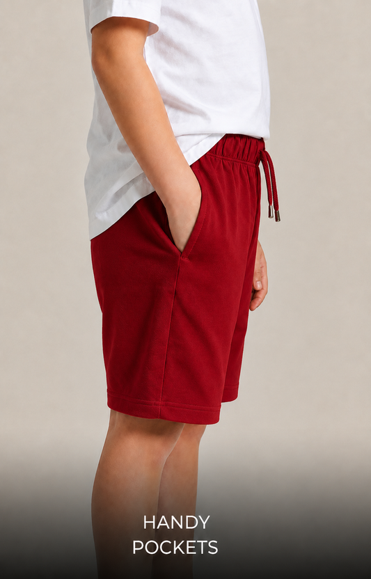 Red Cotton Shorts