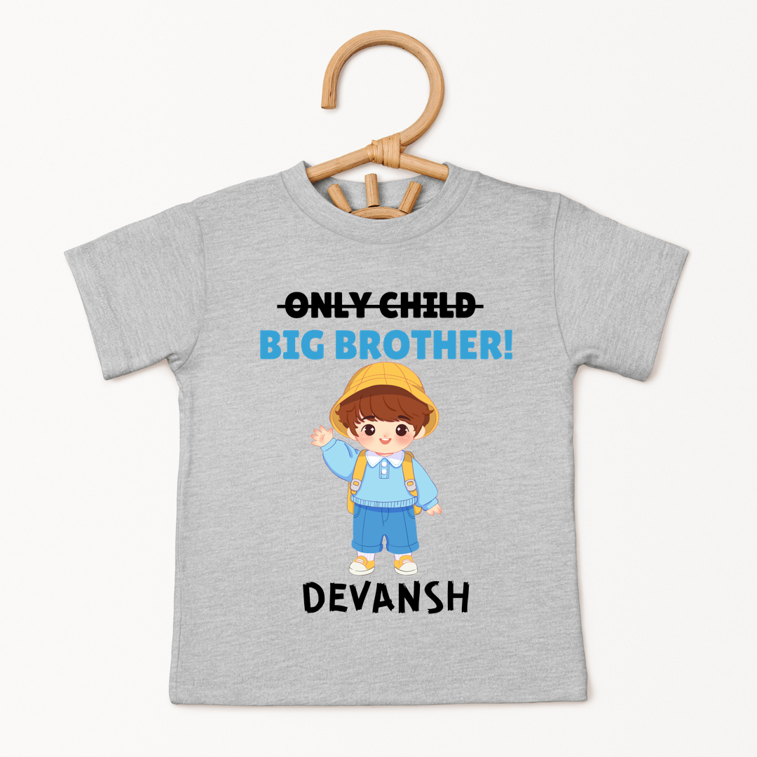 Only Child, Big Brother - Custom Kids Tee