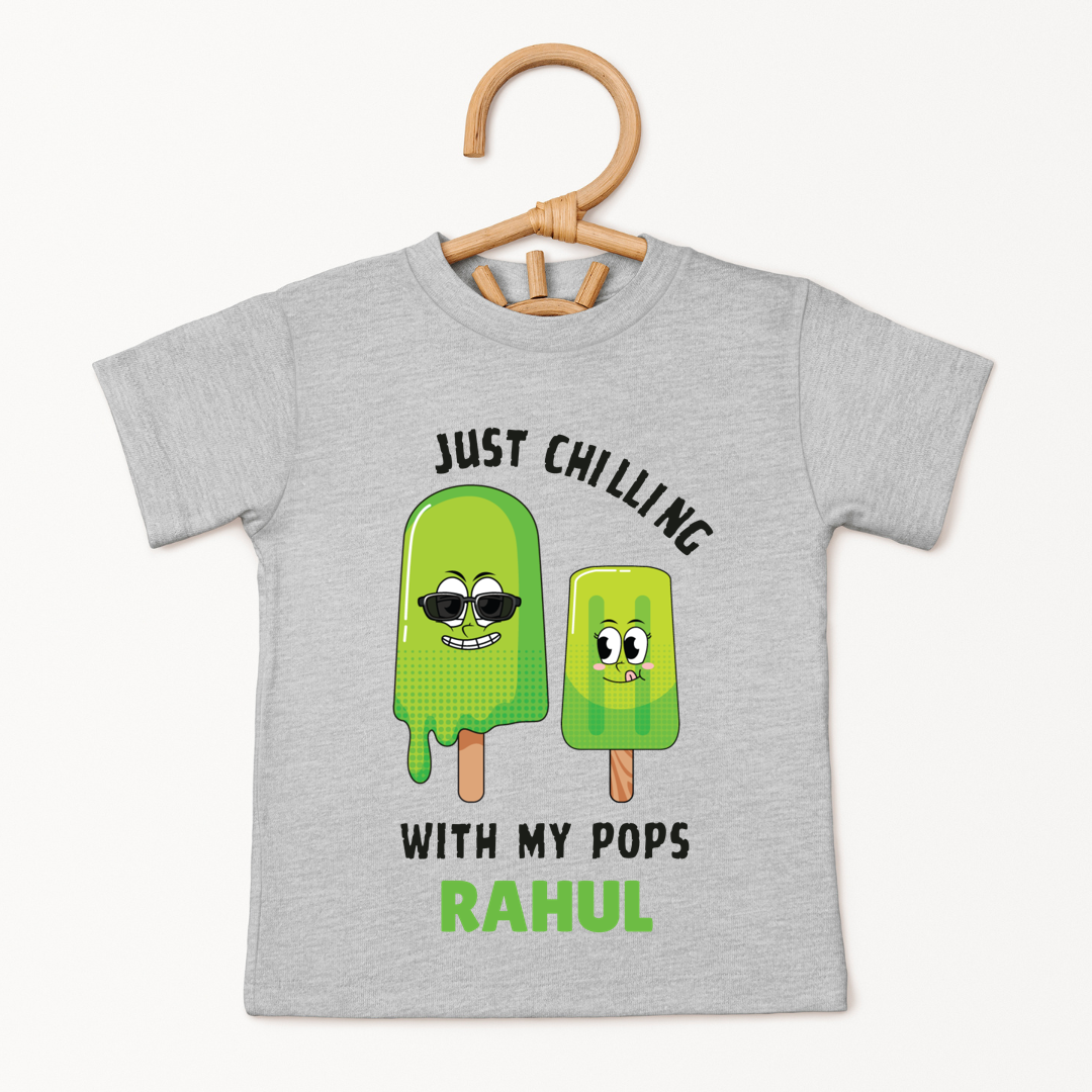 Just Chillin With My Pops - Custom Kids Tshirt