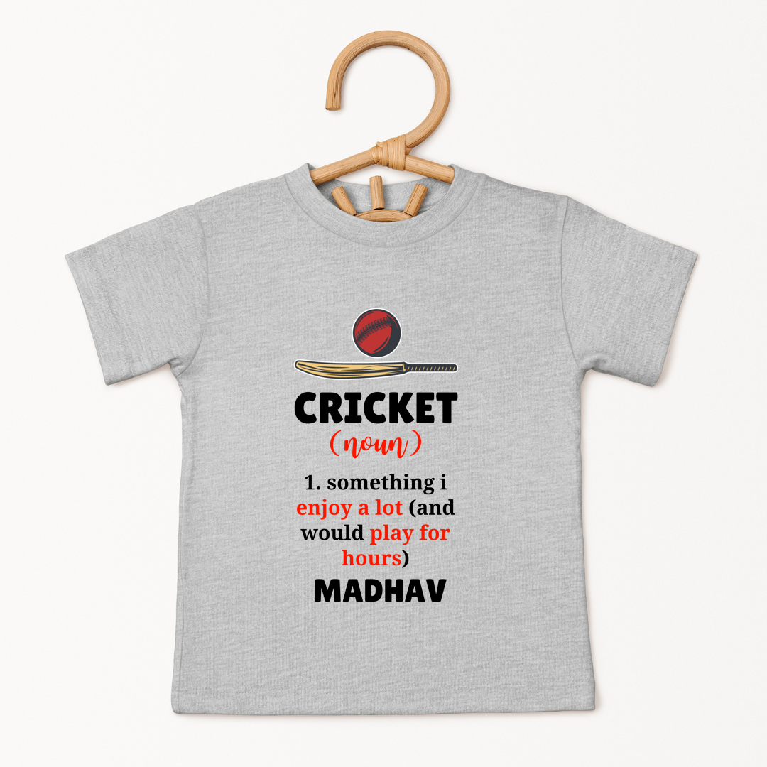 Cricket Something I Love To Play & Enjoy - Custom Kids Tee