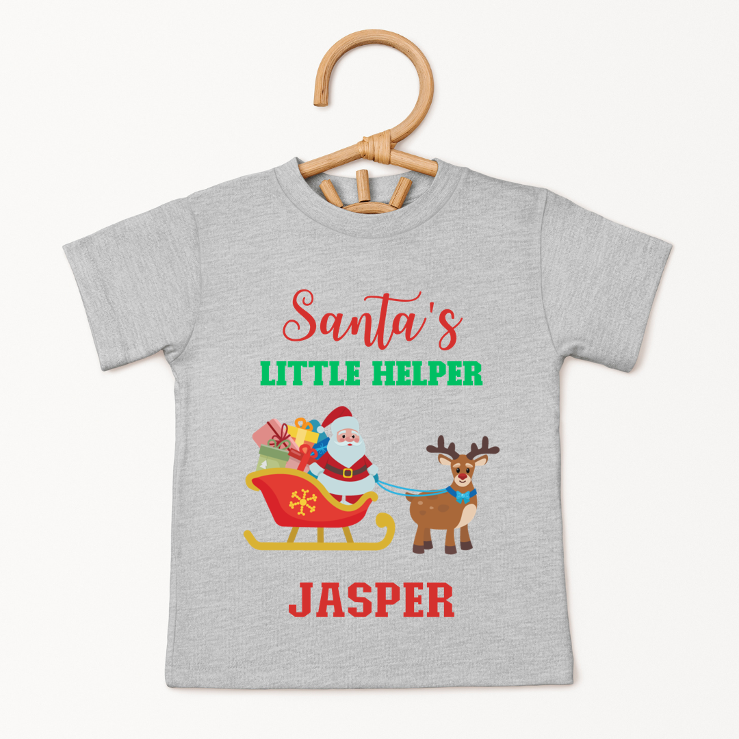 Santas Little Helper - Custom Kids Tshirt