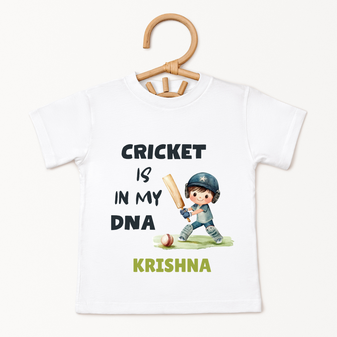 Cricket Is In My DNA - Custom Kids Tee