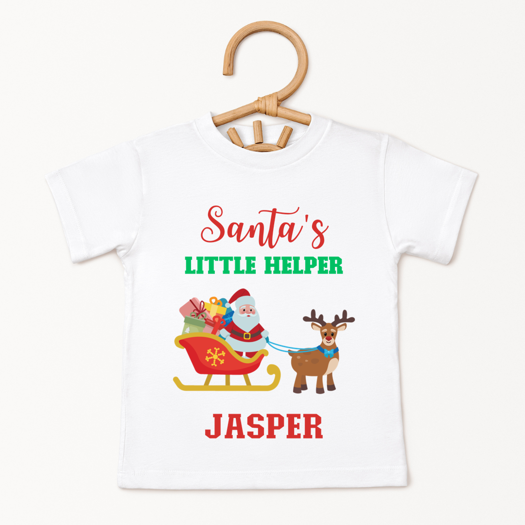 Santas Little Helper - Custom Kids Tshirt