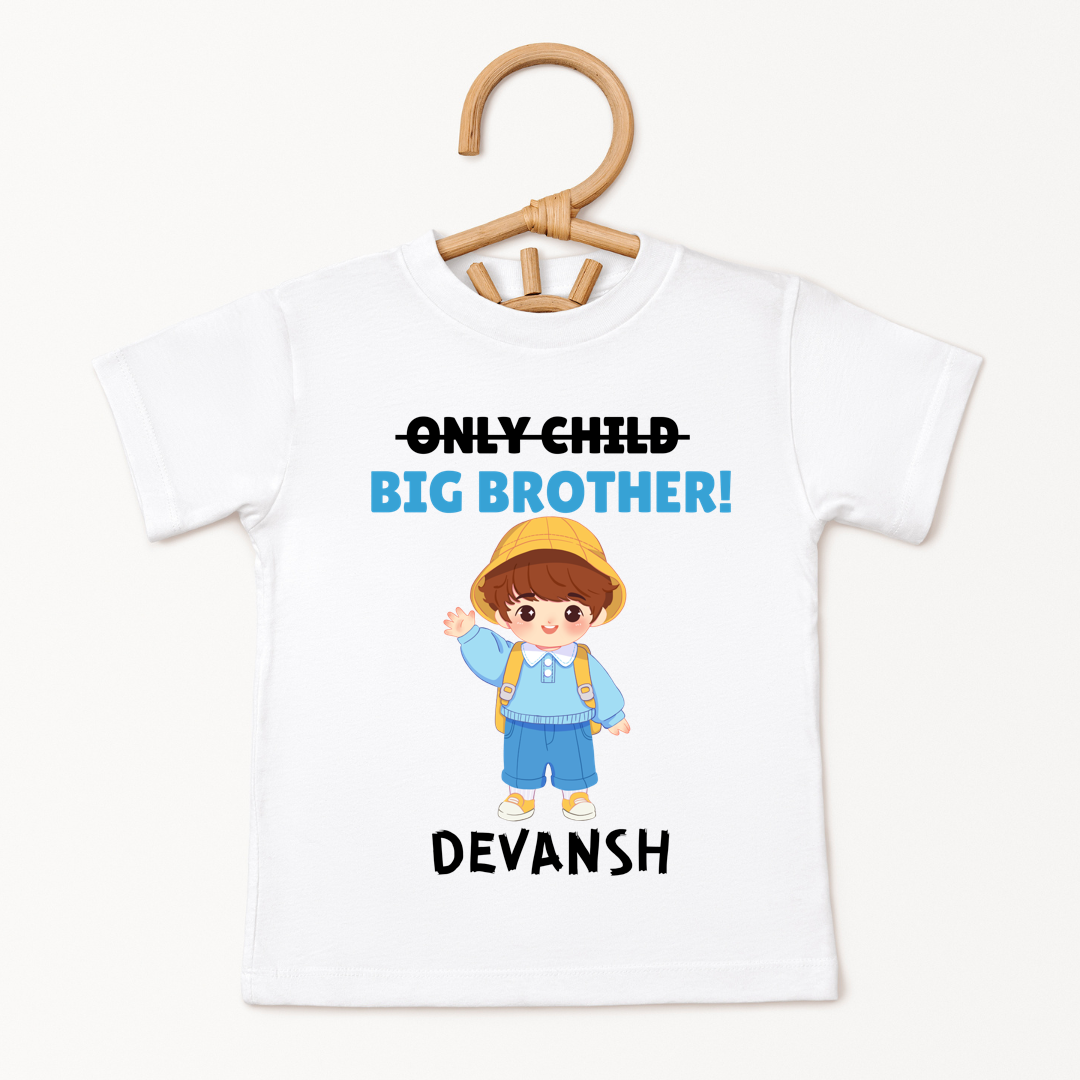 Only Child, Big Brother - Custom Kids Tee