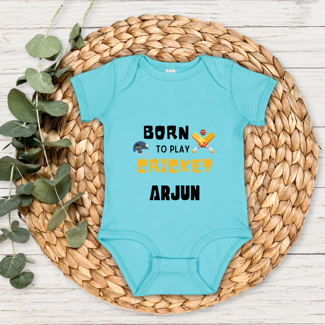 Born To Play Cricket - Custom Baby Romper