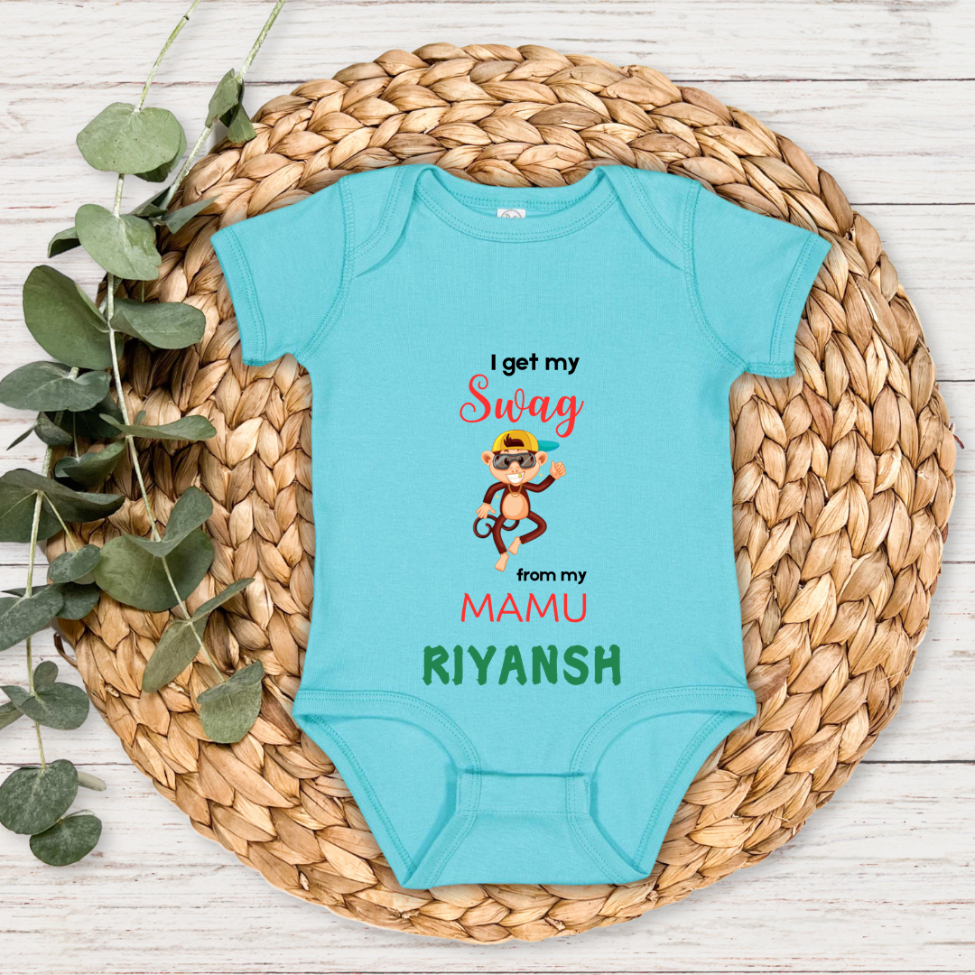 I Get My Swag From My Mamu - Custom Baby Romper