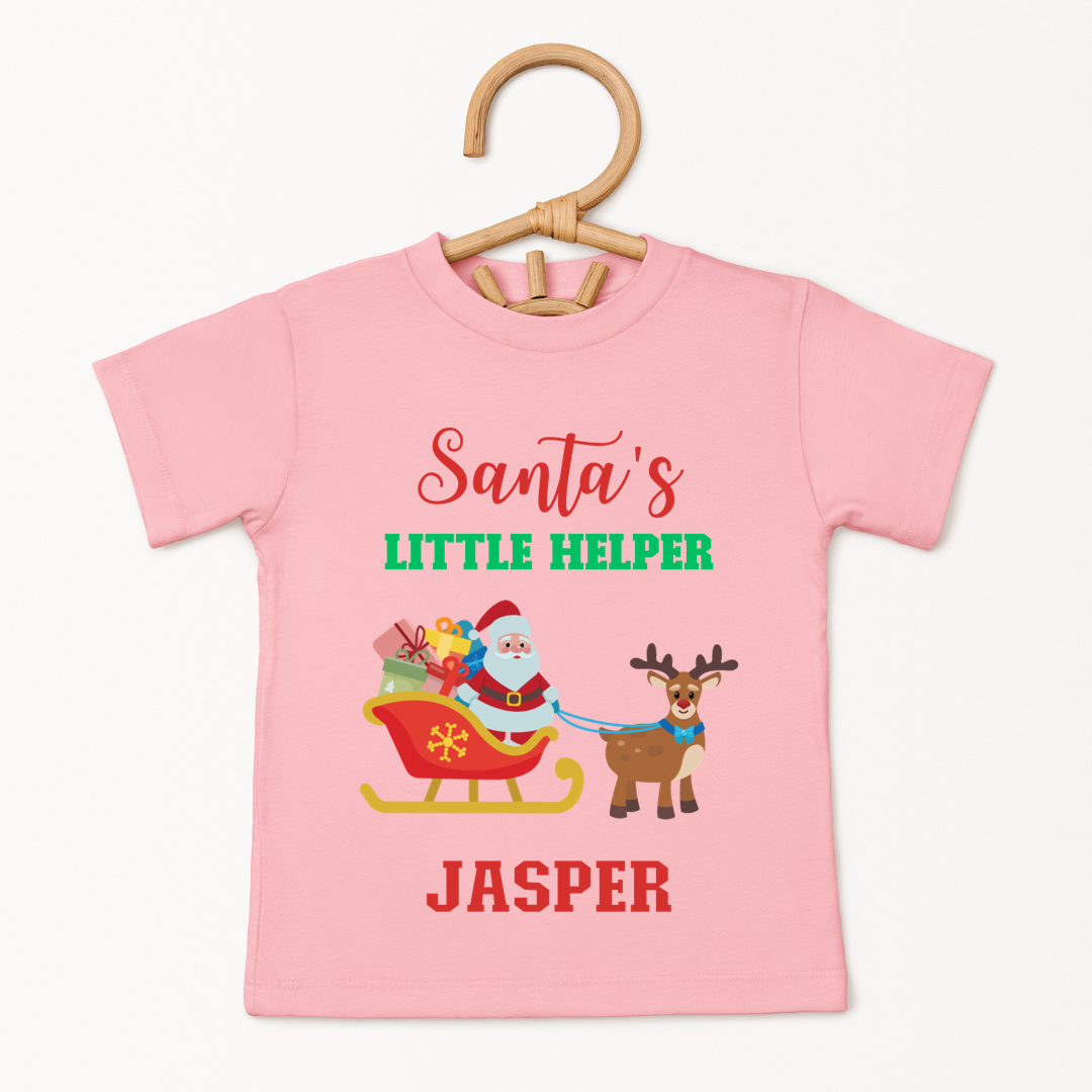Santas Little Helper - Custom Kids Tshirt