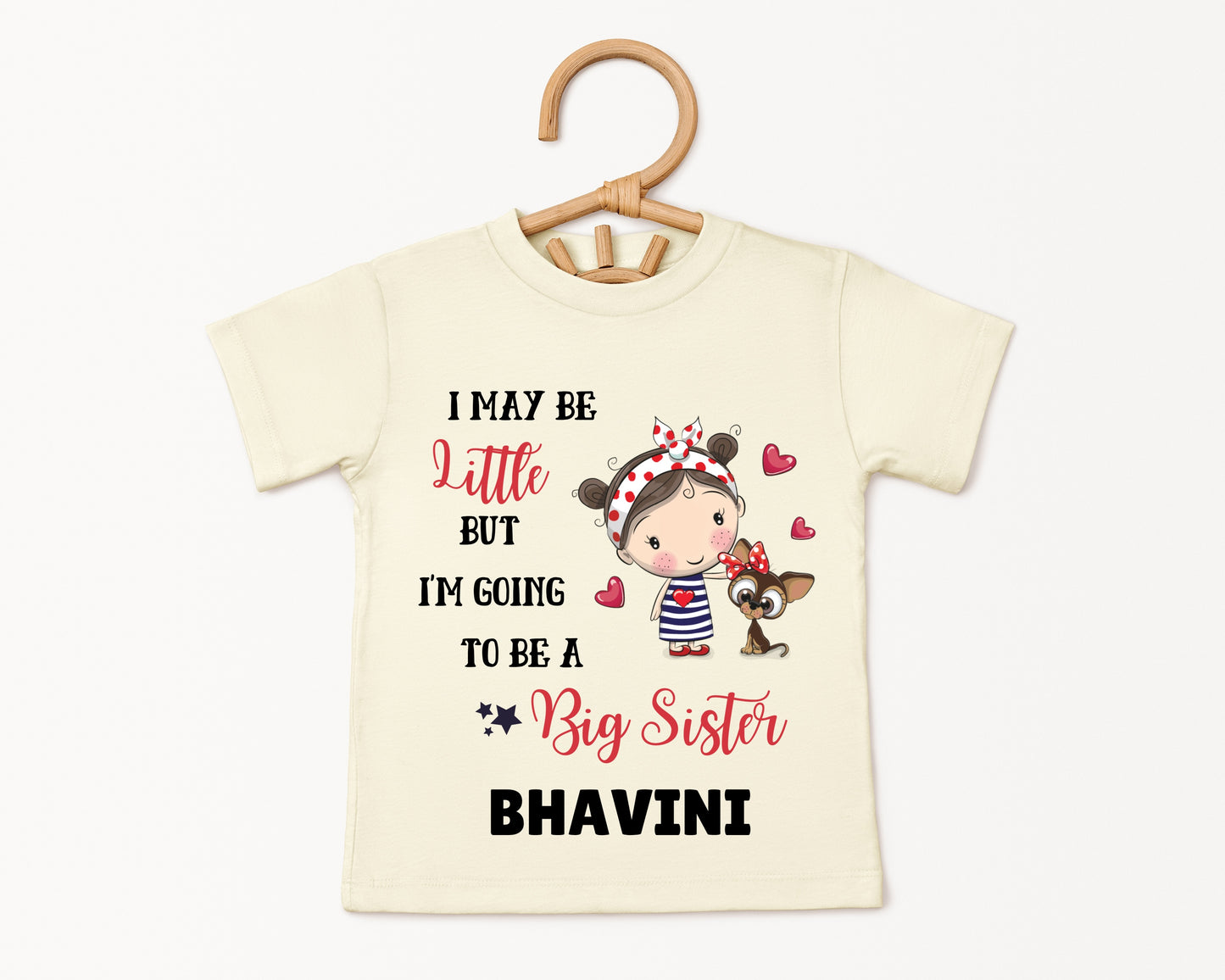 May Be Little But Going To Be A Big Sister - Custom Kids Tee