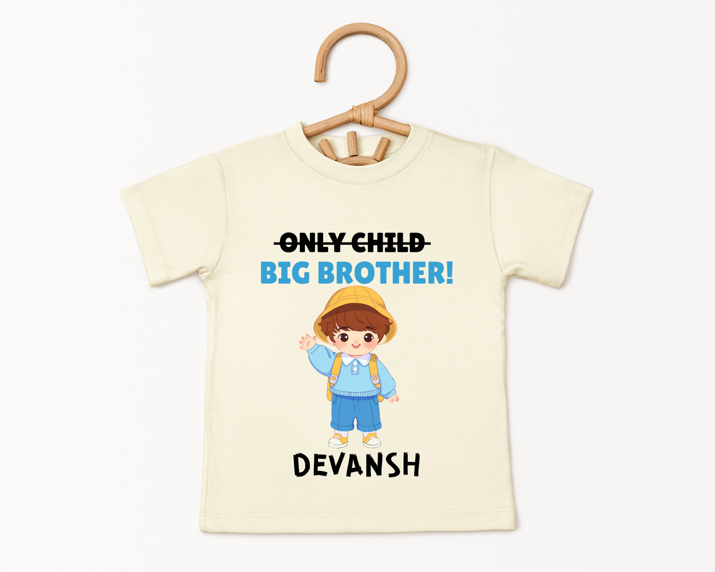 Only Child, Big Brother - Custom Kids Tee