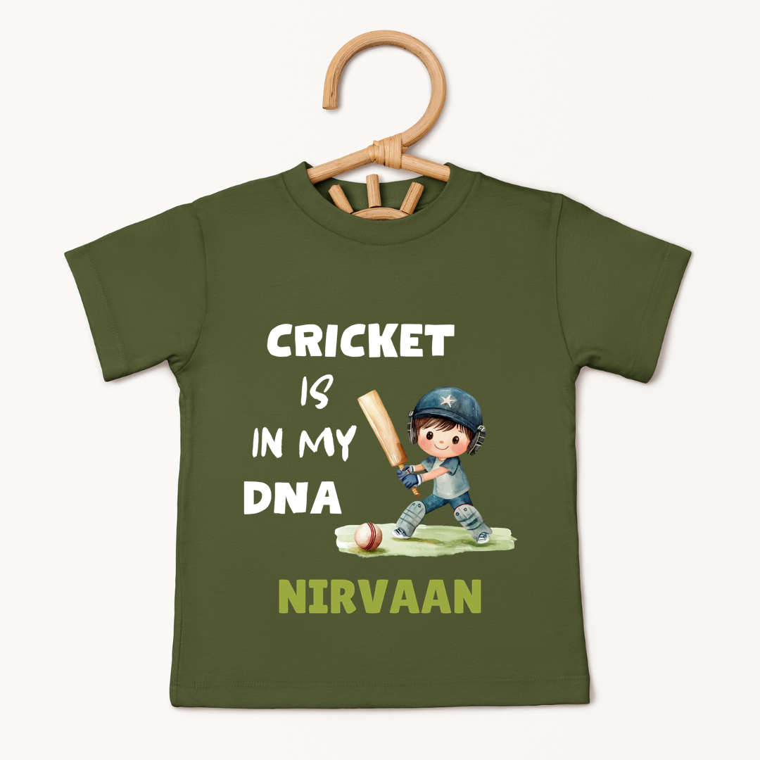 Cricket Is In My DNA - Custom Kids Tee