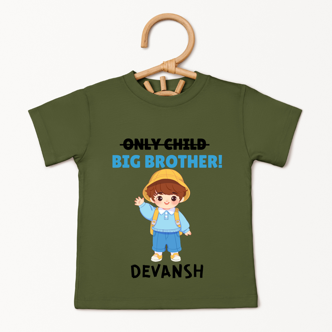 Only Child, Big Brother - Custom Kids Tee