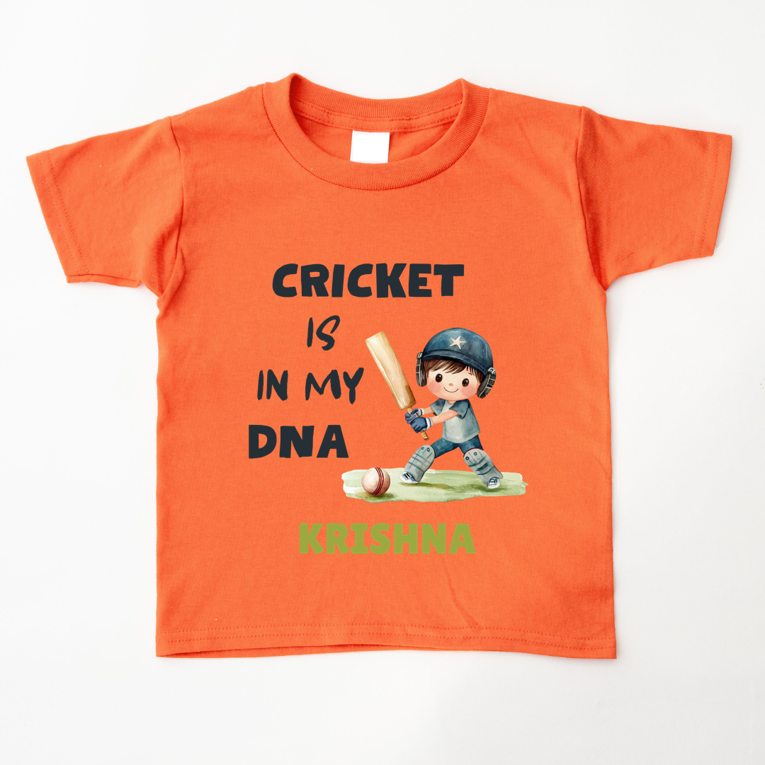 Cricket Is In My DNA - Custom Kids Tee