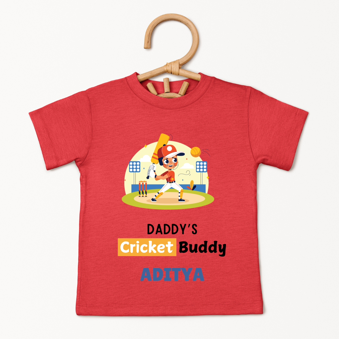 Daddy's Cricket Buddy - Custom Kids Tee