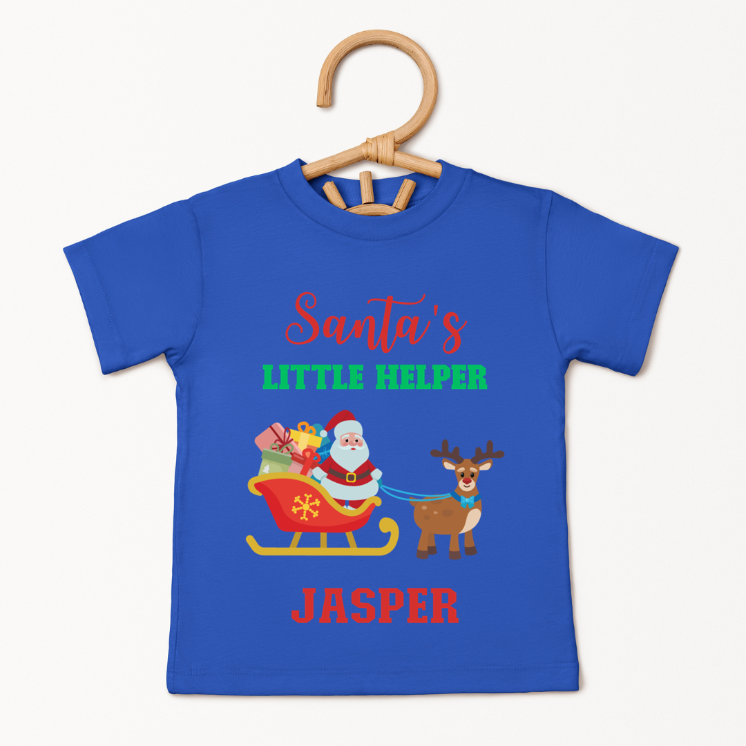 Santas Little Helper - Custom Kids Tshirt