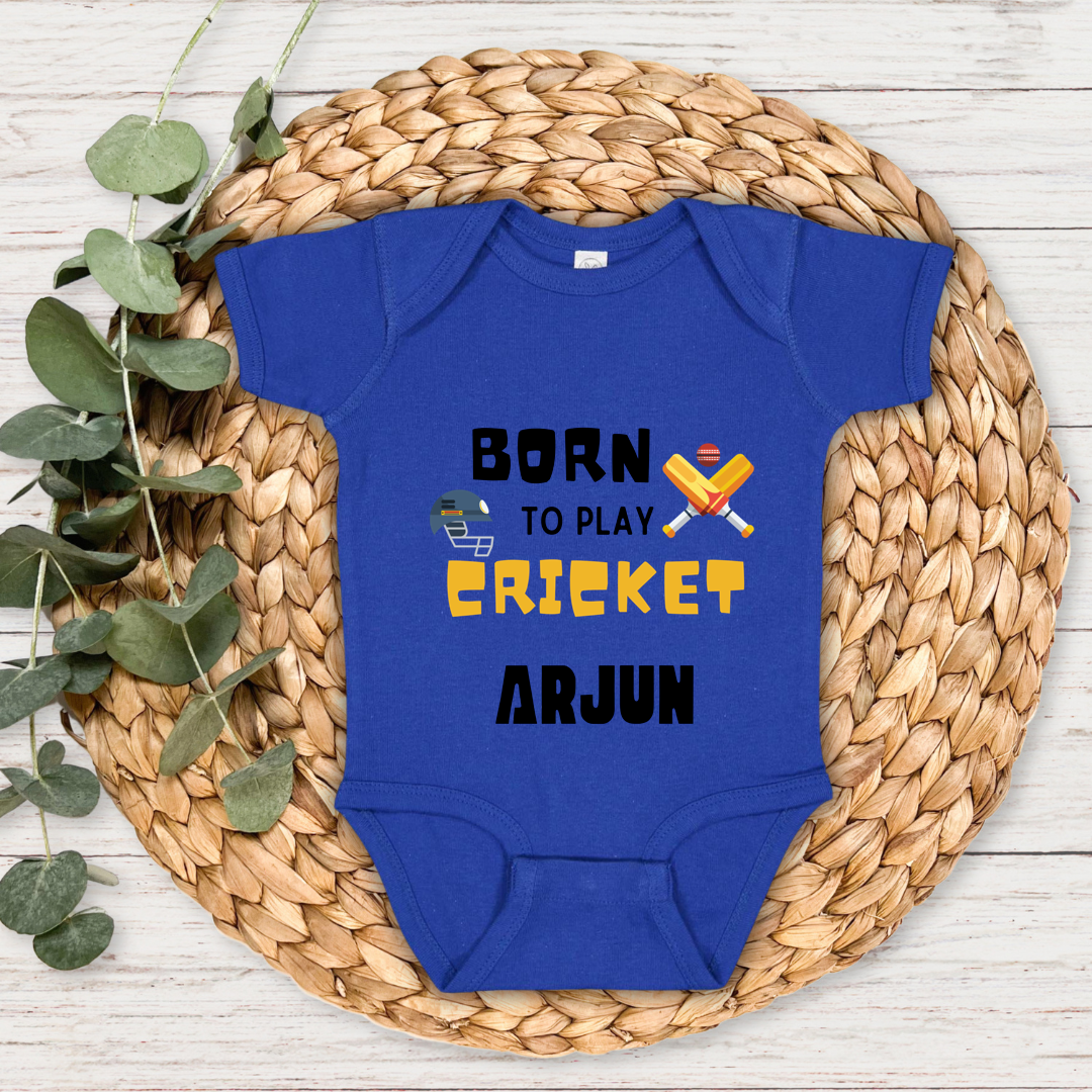 Born To Play Cricket - Custom Baby Romper
