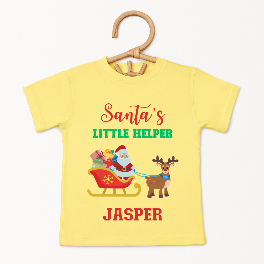 Santas Little Helper - Custom Kids Tshirt