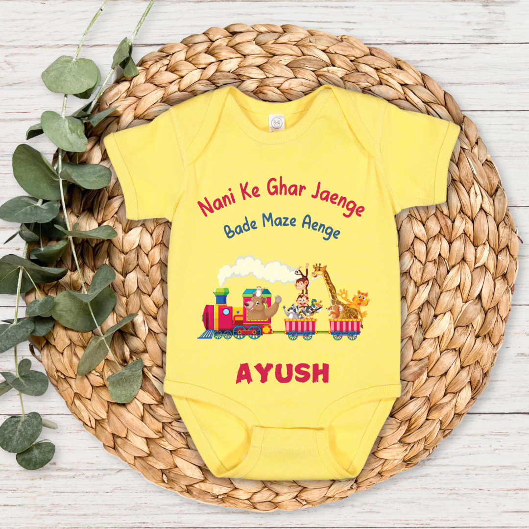 Nani Ke Ghar Bade Maze Aenge - Custom Baby Romper
