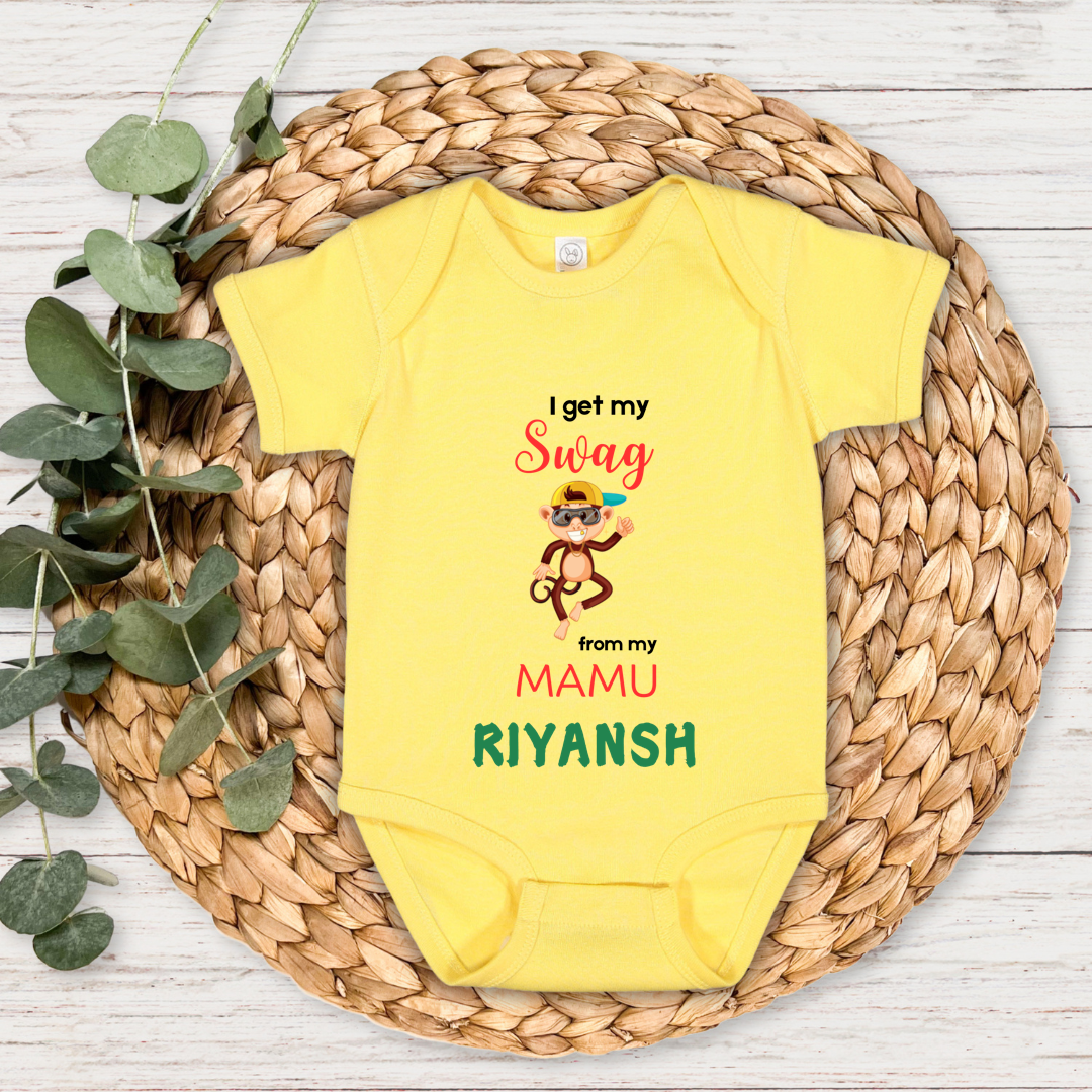 I Get My Swag From My Mamu - Custom Baby Romper