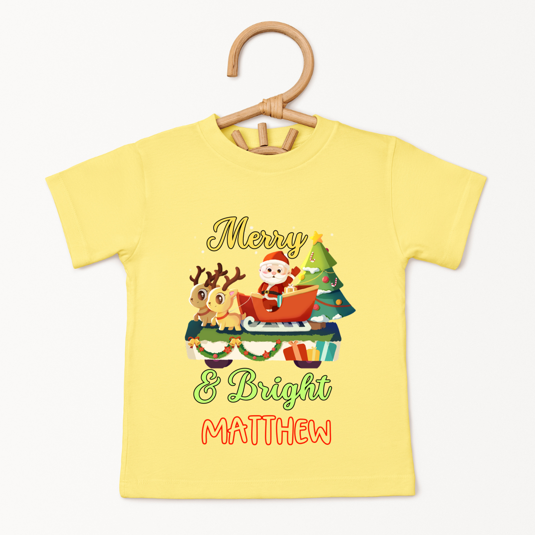 Merry & Bright - Custom Kids Tshirt