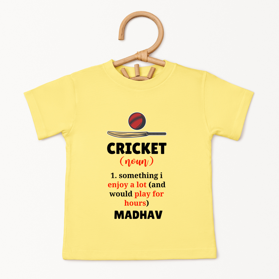 Cricket Something I Love To Play & Enjoy - Custom Kids Tee