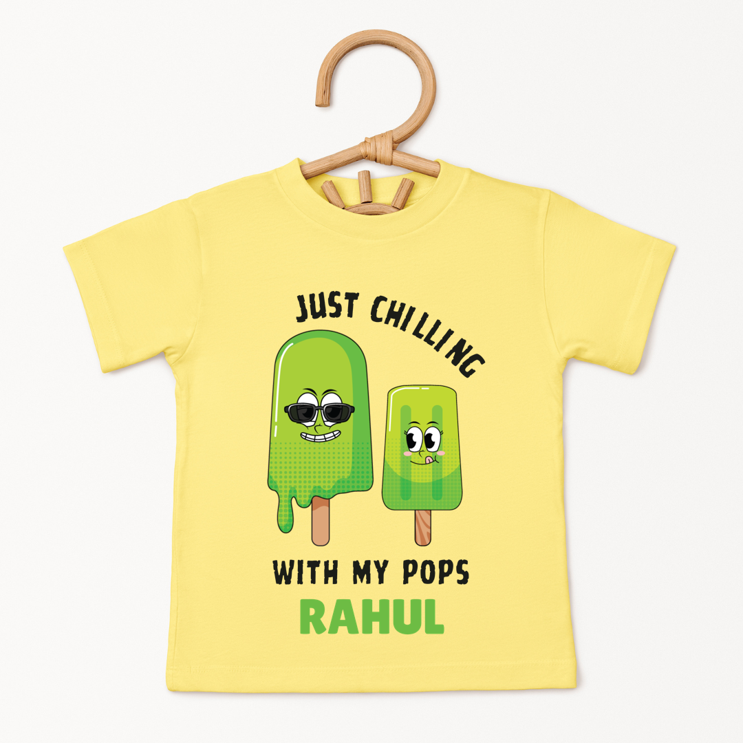 Just Chillin With My Pops - Custom Kids Tshirt
