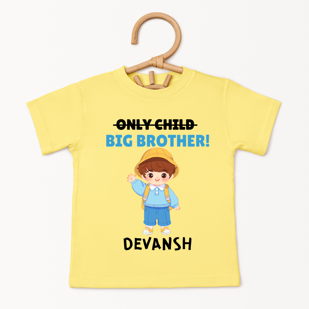 Only Child, Big Brother - Custom Kids Tee
