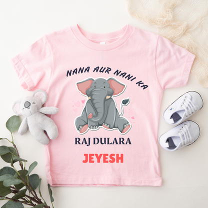 Nana Aur Nani Ka Raj Dulara - Custom Kids Tshirt